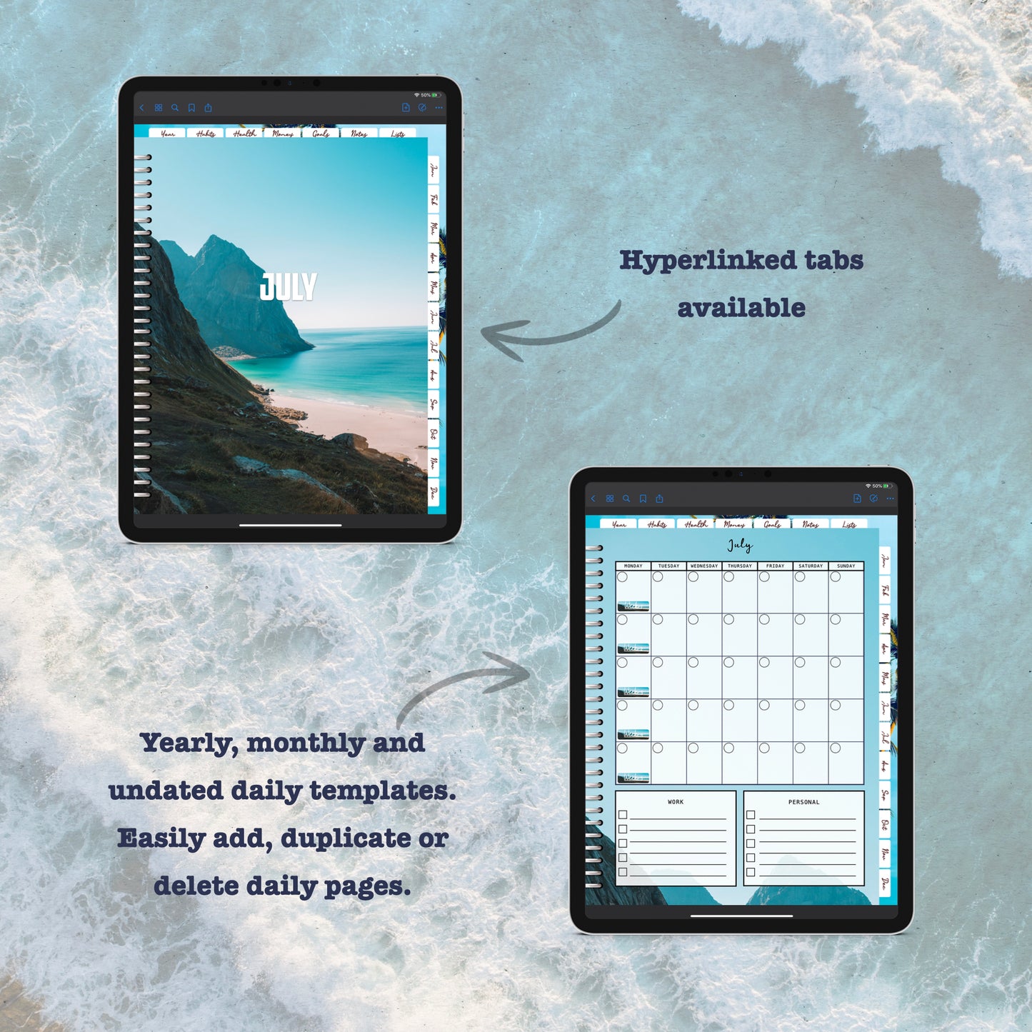 Beach Digital Planner - Instant Download