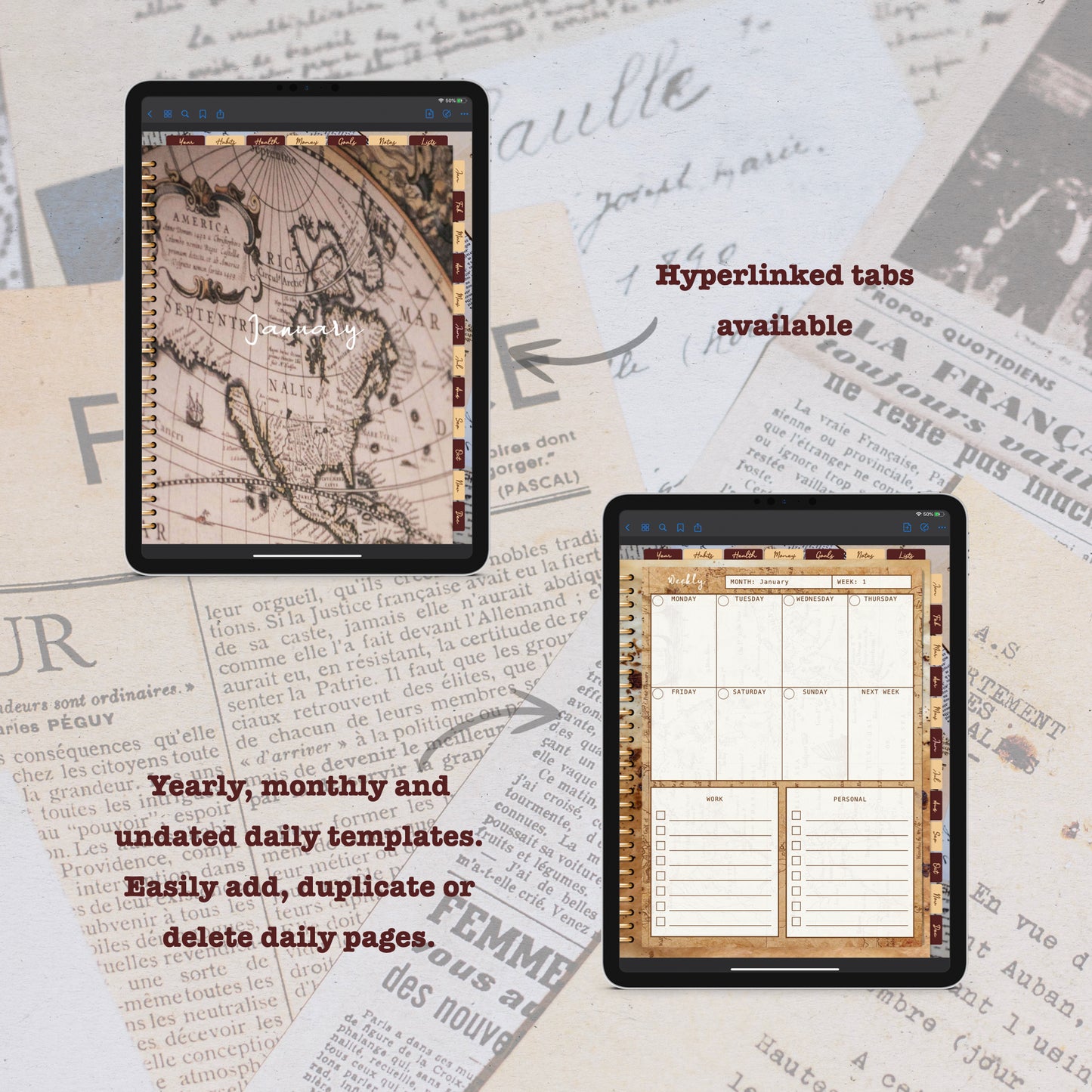 Vintage Digital Planner - Instant Download