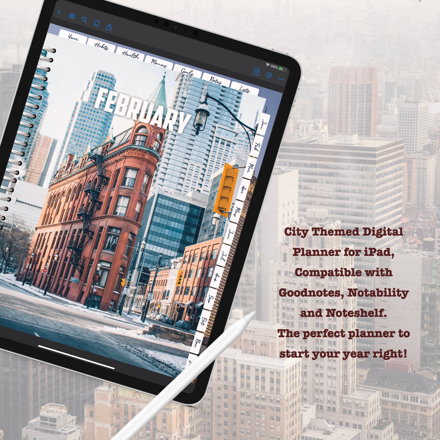 City Digitial Planner - Instant Download