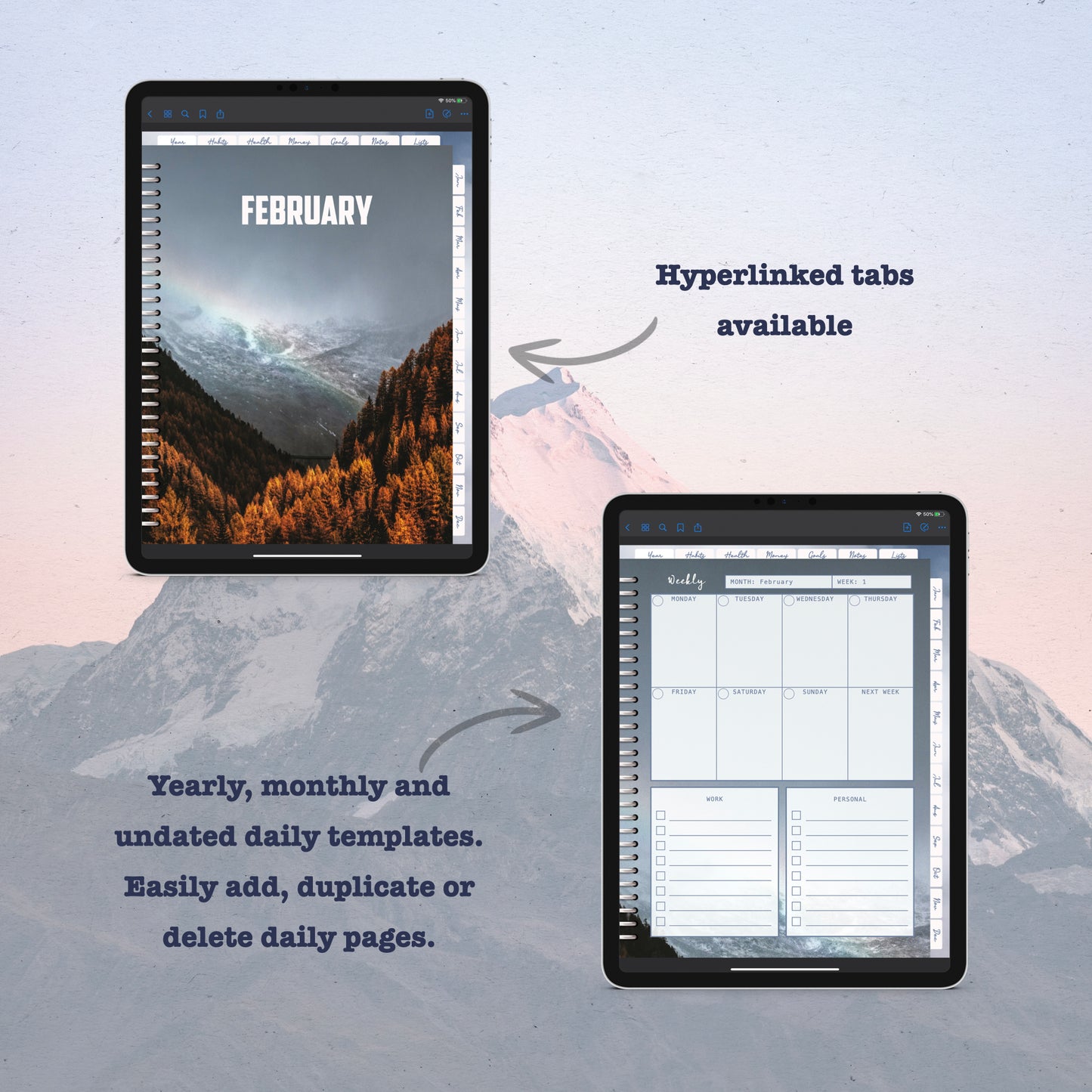 Mountains Digital Planner - Instant Download